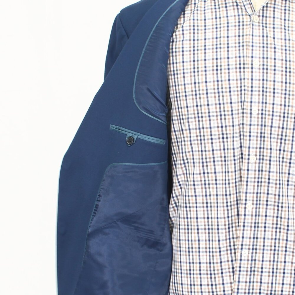 Michael Kors 48R Blue Blazer Sport Coat Jacket 2-Button Solid Y392 - Picture 9 of 11